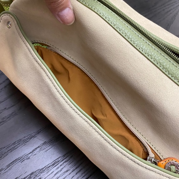 Authentic vintage green with beige suede, Cole Haan purse - Picture 2 of 6